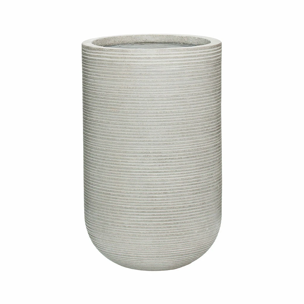 Cody Ridged Tall Planter - Cement 3 Cody Ridged Tall Planter - Cement