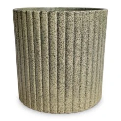 Azalea Ribbed Plant Pot - Speckled Green Stone -Hortology Plants Shop Azalea Ribbed Plant Pot Speckled Green Stone 20x20cm