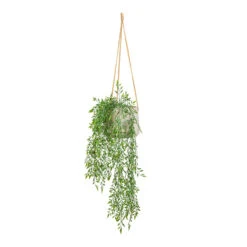 Patt Hanging Plant Pot - Grey Washed -Hortology Plants Shop Bamboo Mixed Hanging Bush UV Resistant Artificial 80cm Patt Hanging Pot Grey Washed 20x17cm