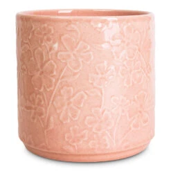 Betsy Embossed Plant Pot - Floral Pink -Hortology Plants Shop Betsy Pot Floral Pink 17.5x16.5cm