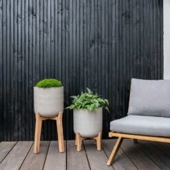 Charlie Plant Pot - Tall Stand - Grey Washed 13 Charlie Plant Pot - Tall Stand - Grey Washed -Hortology Plants Shop Charlie Plant Pot Tall Stand Grey Washed Lifestyle 03