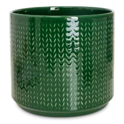 Chevron Plant Pot - Emerald