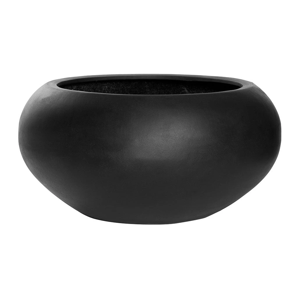 Cora Natural Bowl Planter - Black 3 Cora Natural Bowl Planter - Black