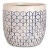Geo Plant Pot - Crème Blue