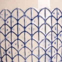 Geo Plant Pot - Crème Blue -Hortology Plants Shop Geo Pot Creme Blue SWATCH