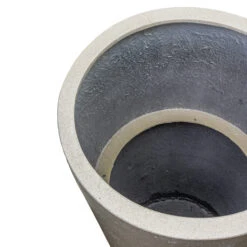 Grigio Tall Partner Planter - Antique White Concrete -Hortology Plants Shop Grigio Tall Vase Planter Antique White Concrete DETAiL 5