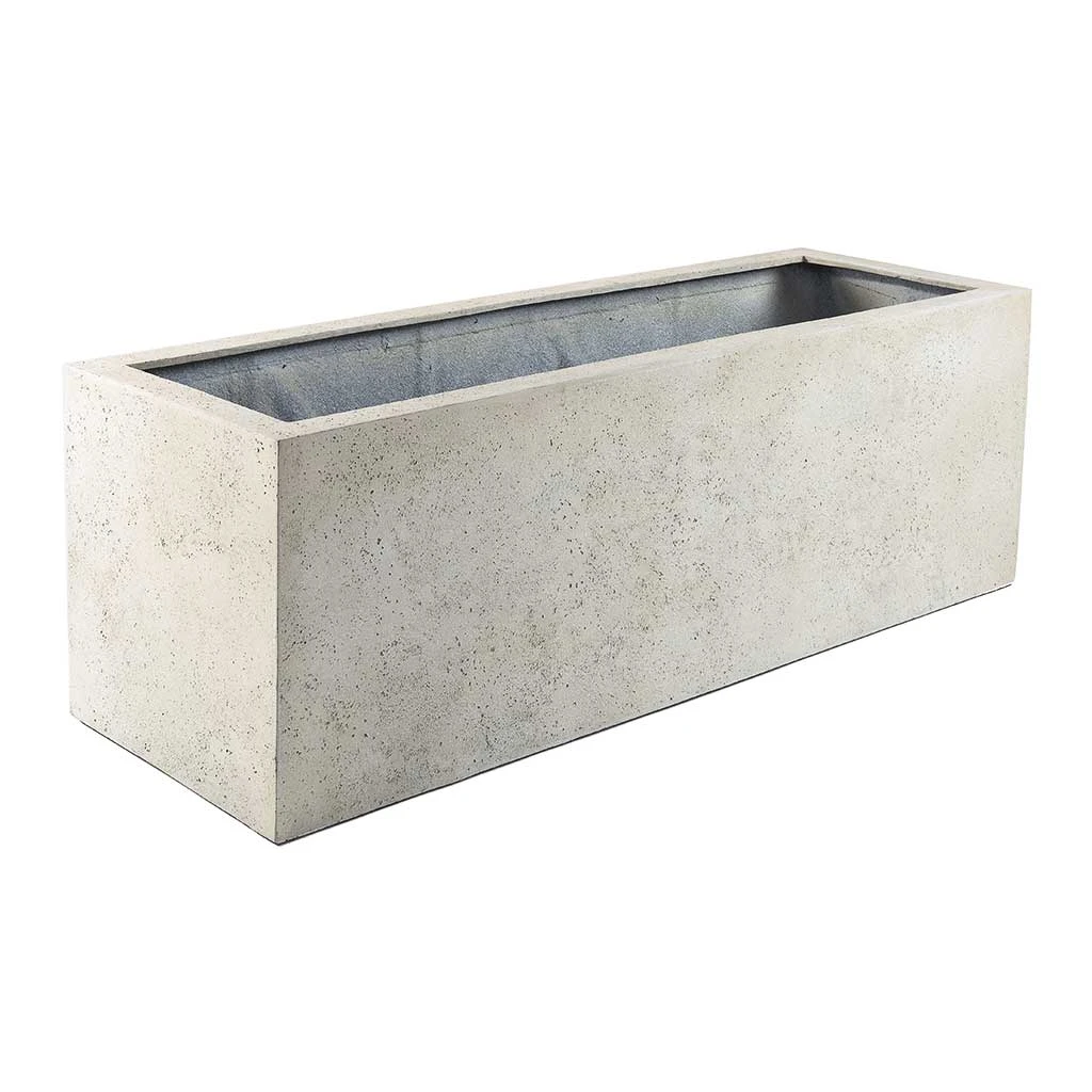 Grigio Trough Planter - Antique White Concrete 3 Grigio Trough Planter - Antique White Concrete