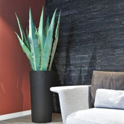 Grigio Tall Partner Planter - Anthracite Concrete -Hortology Plants Shop Grigio Vase Anthracite