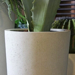 Grigio Tall Partner Planter - Antique White Concrete -Hortology Plants Shop Grigio Vase Antique White
