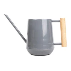 Indoor Watering Can 0.7L - Charcoal With Beech Handle -Hortology Plants Shop Indoor Watering Can 0.7L Charcoal with Beech Handle
