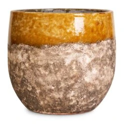 Lindy Plant Pot - Ochre 34 Lindy Plant Pot - Ochre -Hortology Plants Shop Lindy Ochre 30x25cm