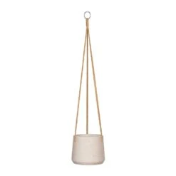 Patt Hanging Plant Pot - Grey Washed -Hortology Plants Shop Patt Hanging Plant Pot Grey Washed Small
