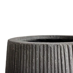 Patt High Ridged Planter - Dark Grey -Hortology Plants Shop Patt High Plant Vase Ridged Dark Grey SWATCH 2