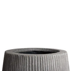 Patt High Ridged Planter - Dark Grey -Hortology Plants Shop Patt High Plant Vase Ridged Dark Grey SWATCH 4