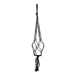 Plant Pot Knotted Macrame Hanging Rope - Black - 90cm