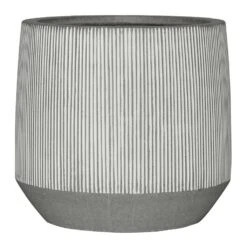 Harith Ridged Plant Pot - White Stripe