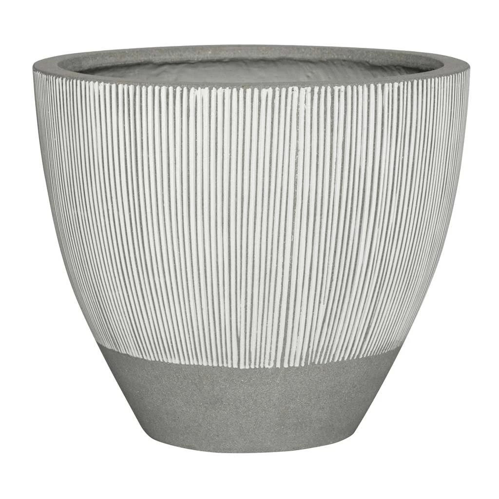 Jesslyn Ridged Plant Pot - White Stripe 3 Jesslyn Ridged Plant Pot - White Stripe
