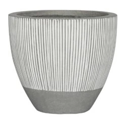 Jesslyn Ridged Plant Pot - White Stripe 14 Jesslyn Ridged Plant Pot - White Stripe -Hortology Plants Shop Ridged Jesslyn Plant Pot White Stripe 45x35cm