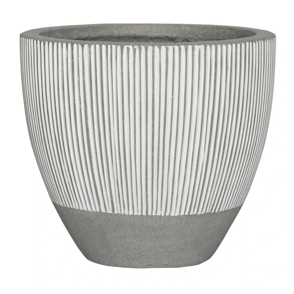 Jesslyn Ridged Plant Pot - White Stripe 6 Jesslyn Ridged Plant Pot - White Stripe - Image 4