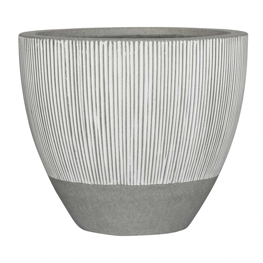 Jesslyn Ridged Plant Pot - White Stripe 8 Jesslyn Ridged Plant Pot - White Stripe - Image 6