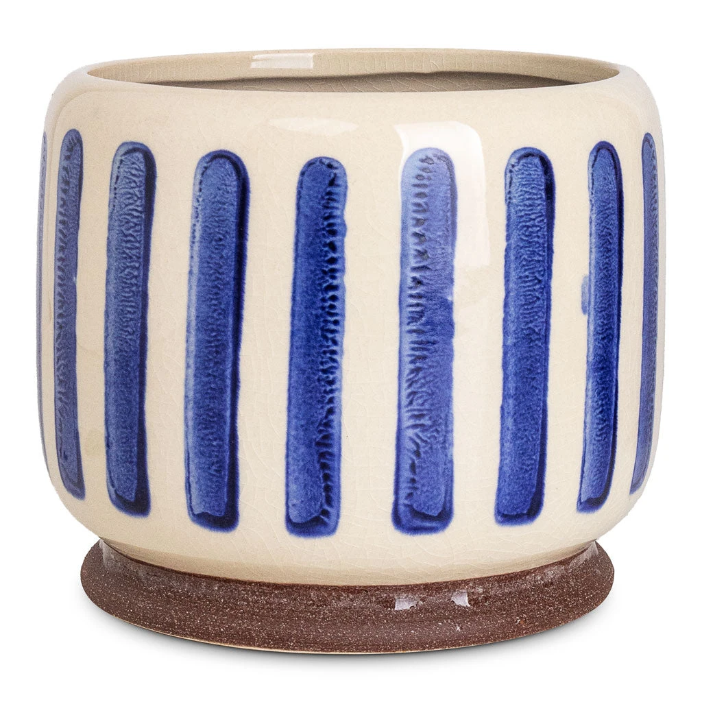 Stripe Plant Pot - Blue 7 Stripe Plant Pot - Blue - Image 5