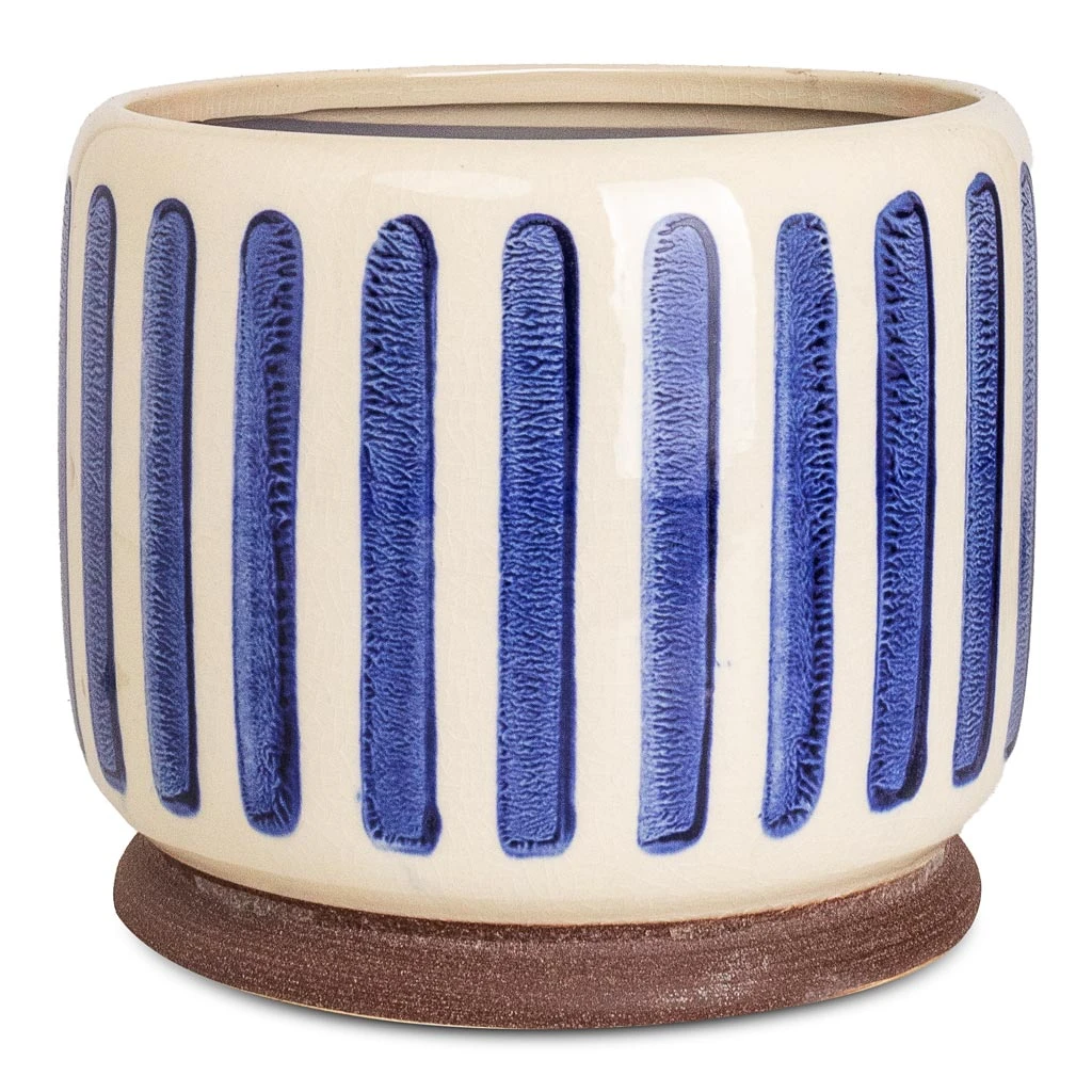 Stripe Plant Pot - Blue 3 Stripe Plant Pot - Blue