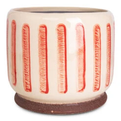 Stripe Plant Pot - Red 16 Stripe Plant Pot - Red -Hortology Plants Shop Stripe Pot Red 18x16cm