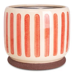 Stripe Plant Pot - Red