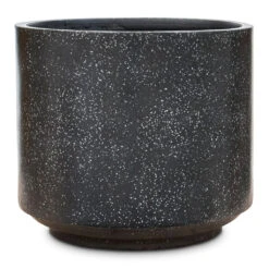 Terrazzo Cylinder Planter - Black -Hortology Plants Shop Terrazzo Cylinder Planter Black 43x38cm