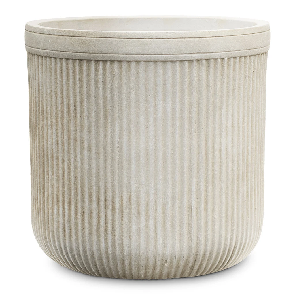 Vertical Rib Cylinder Planter - Beige 5 Vertical Rib Cylinder Planter - Beige - Image 3